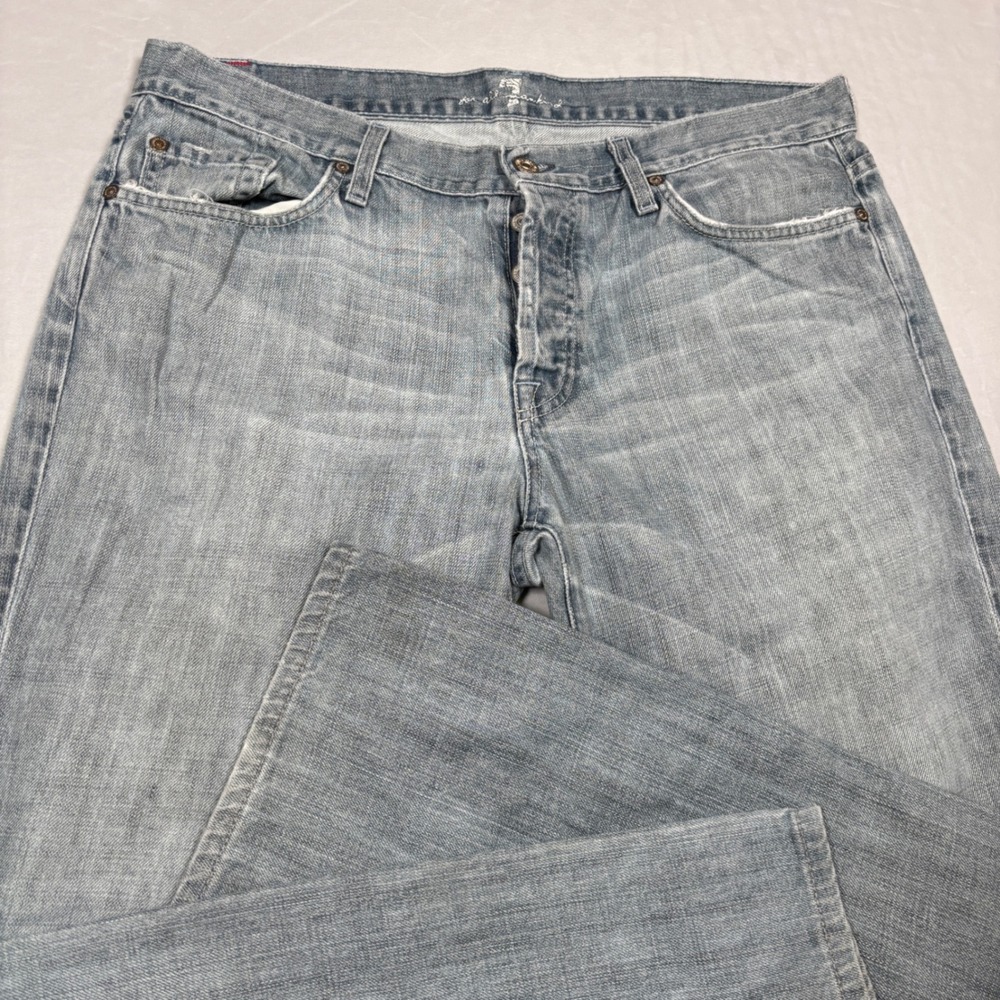 7 For All Mankind Jeans Mens 36 Blue‎ The Standard Straight Leg Button Fly USA